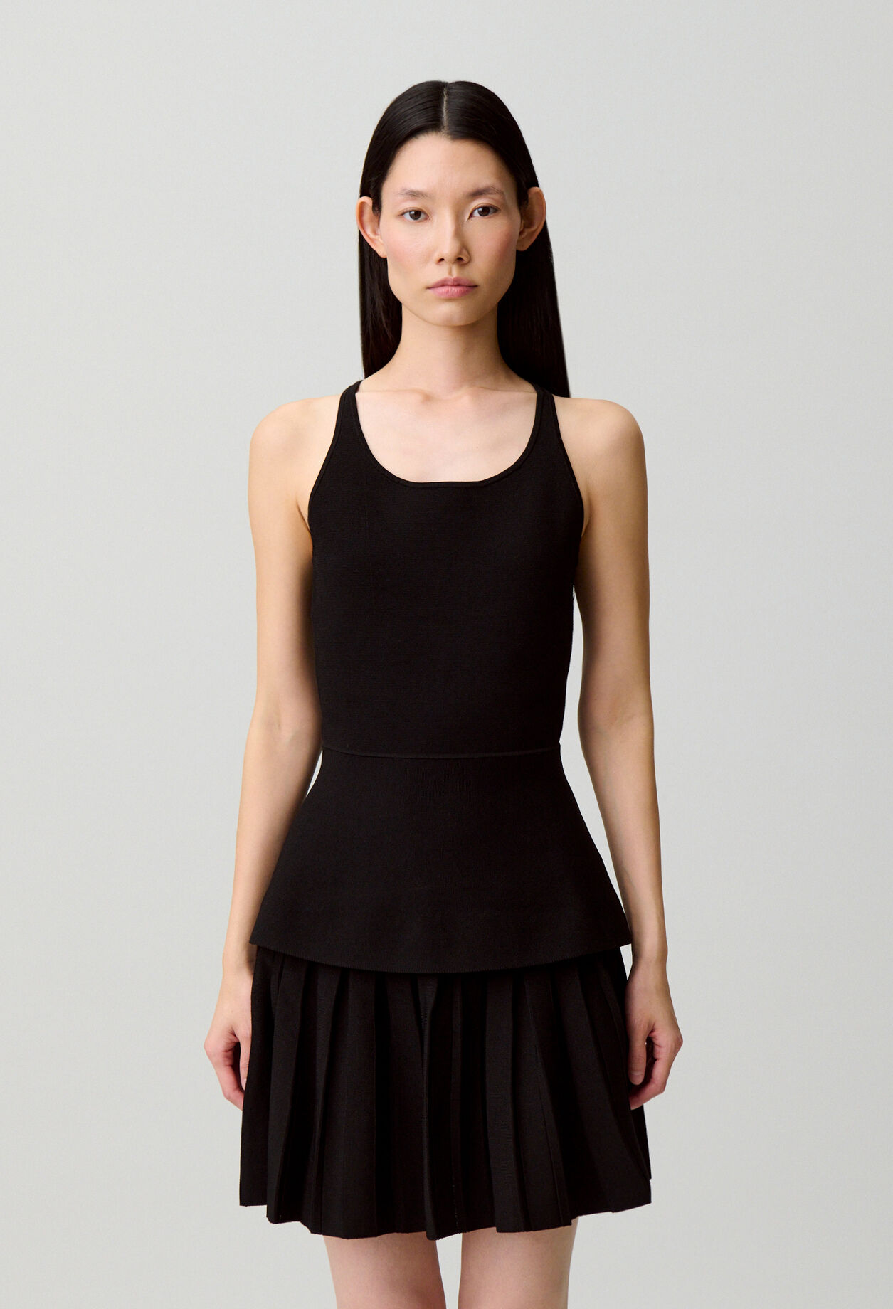 Knit dress with criss-cross straps