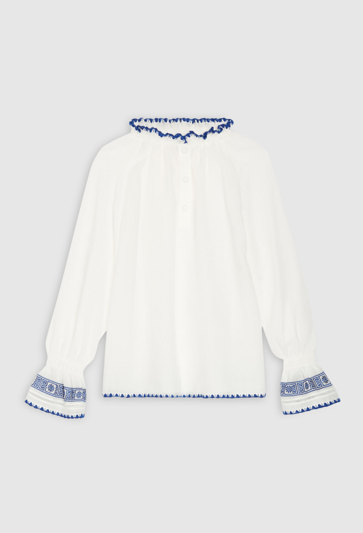 Blouse brodée écrue