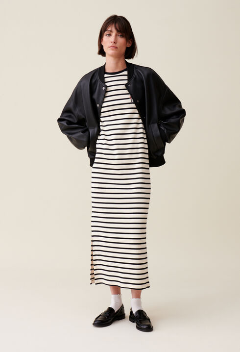 Striped Midi Jean Dress