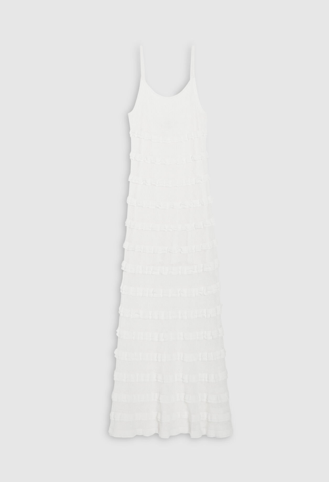 Off-white long ruffled dress