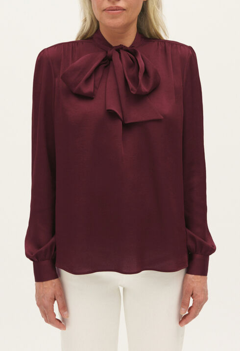 Blouse lavallière bordeaux