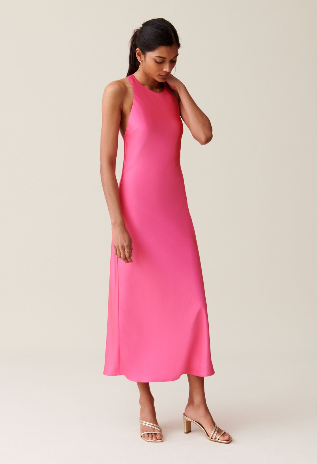Long satin dress