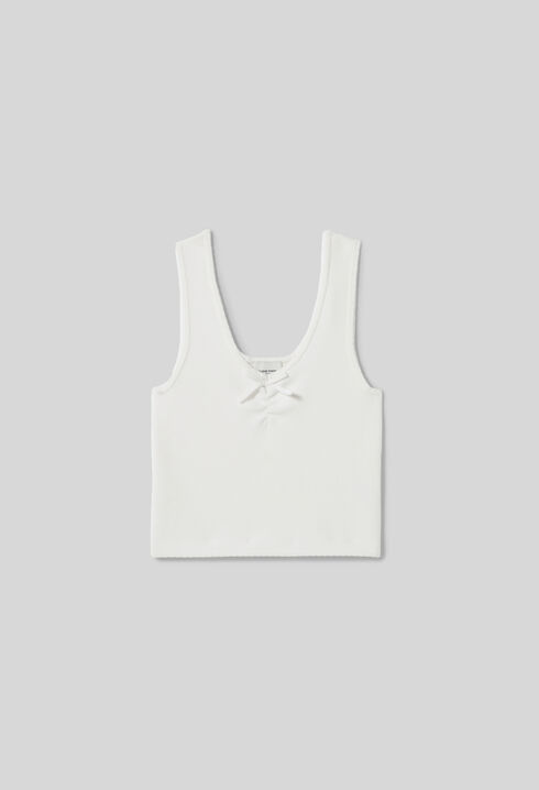 Cropped top with criss-cross ties