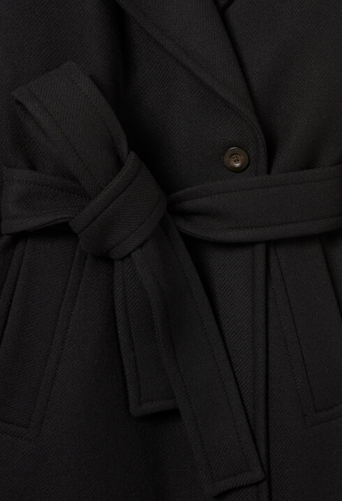 Mid-length wool blend coat