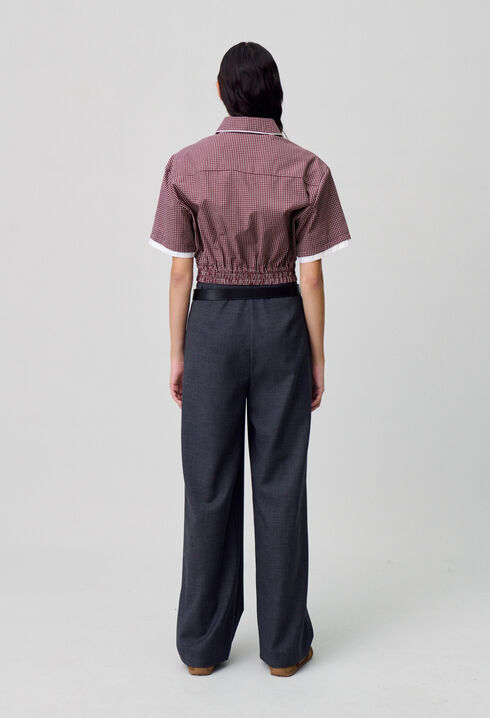 Chemise courte carreaux