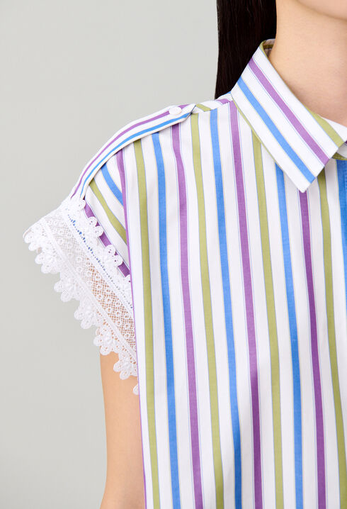 Striped lace shirt