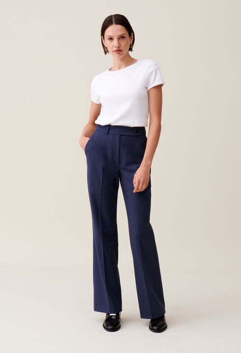 Pantalon tailleur laine marine