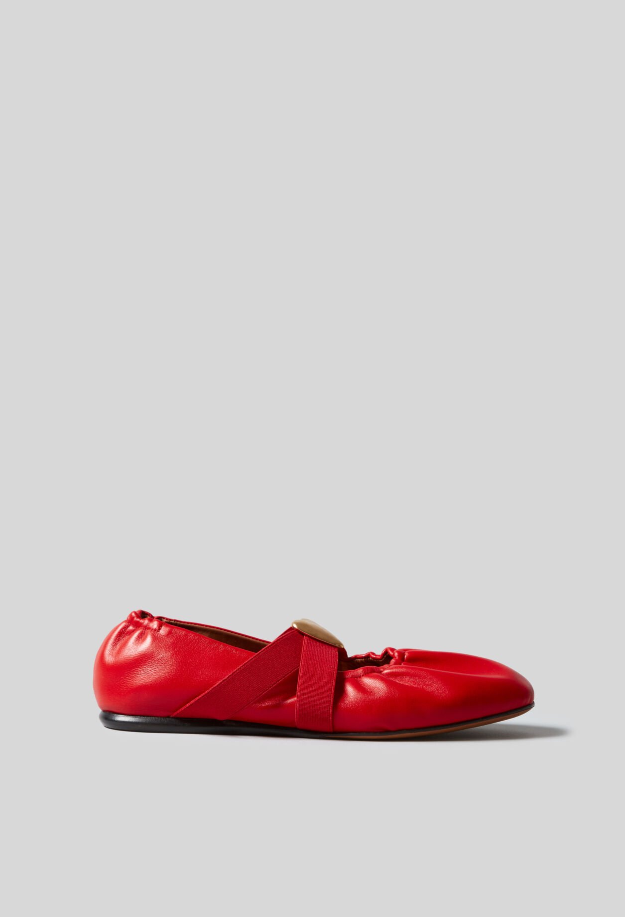 Ballerines cuir cœur doré