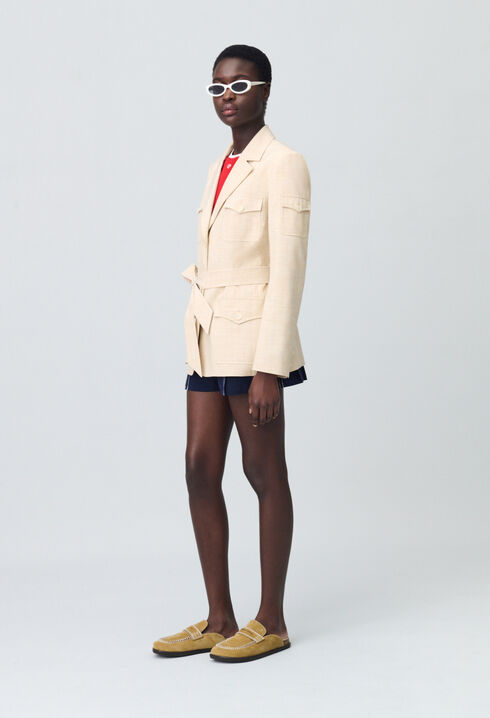 Veste saharienne ceinturée