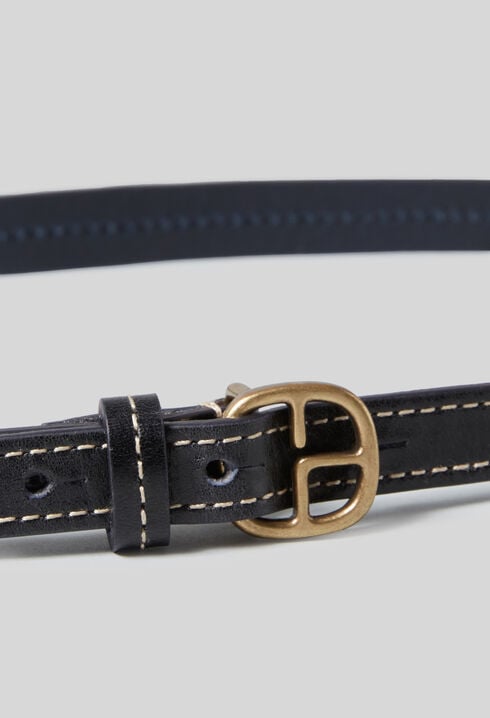 Ceinture cuir contrastée