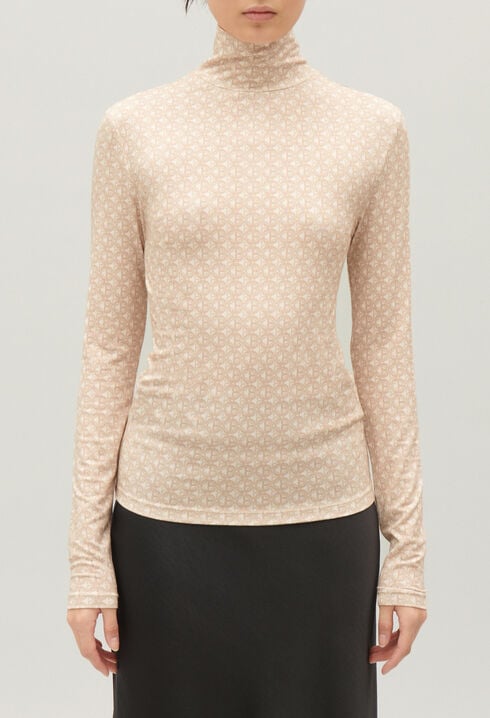 Sous pull imprimé CP beige