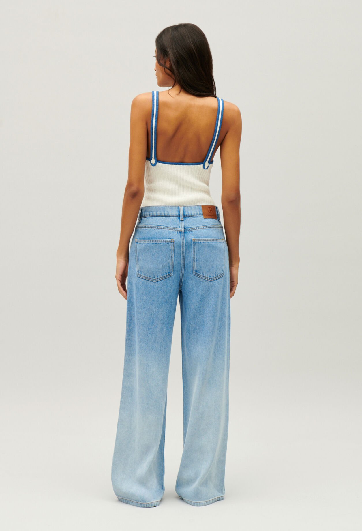 Blue baggy straight leg Michel jeans