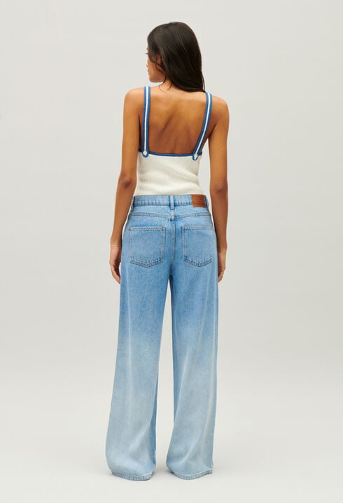 Blue baggy straight leg Michel jeans
