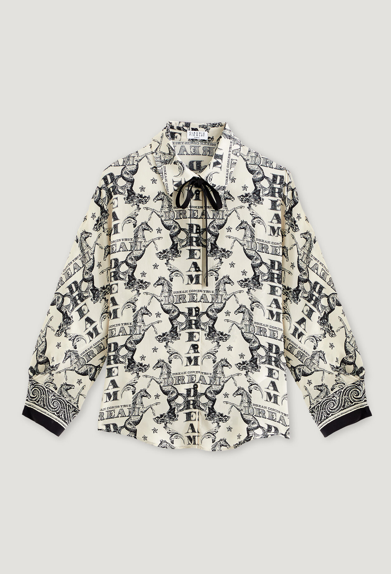 Pussy bow print shirt