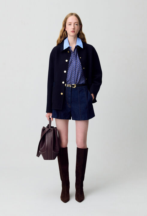 Short court denim brut