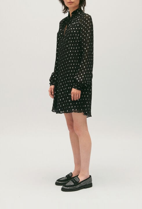 Rififi short black dotty dress
