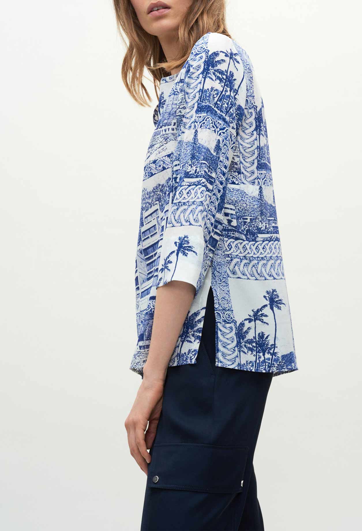 Printed silk blouse