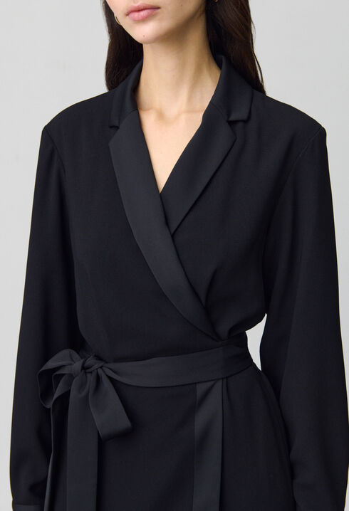 Robe cache-cœur col tailleur