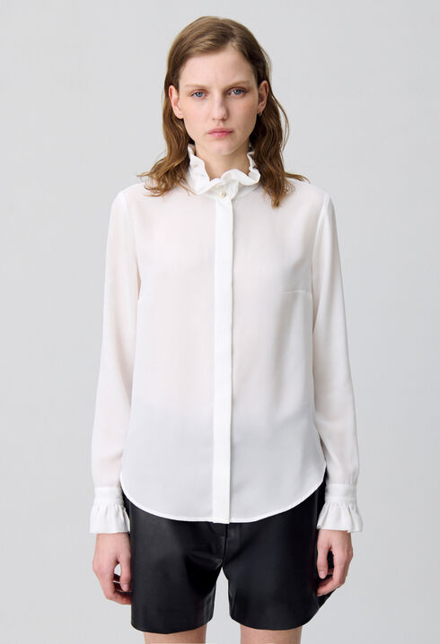 Chemise à col victorien écru