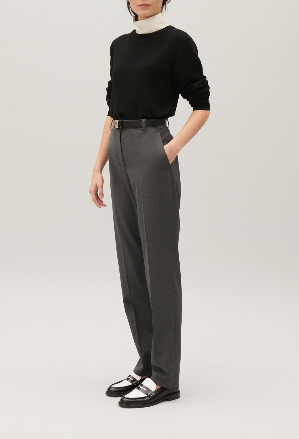 Flecked grey suit trousers