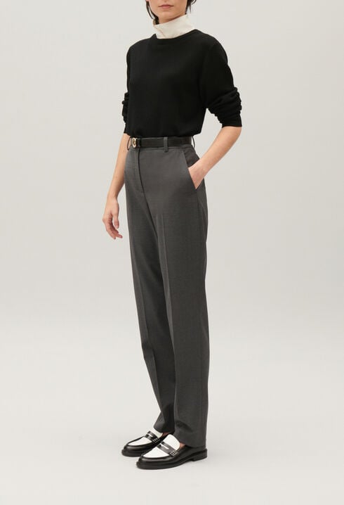 Flecked grey suit trousers