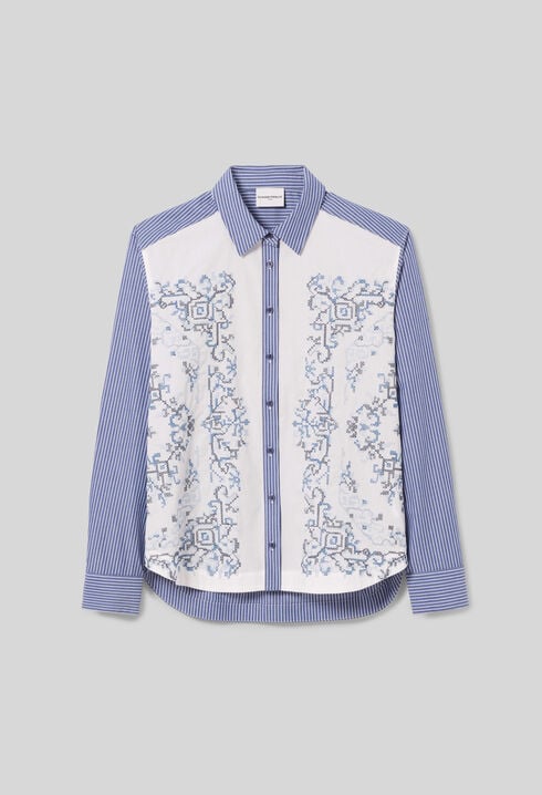 Chemise coton ray&eacute;e