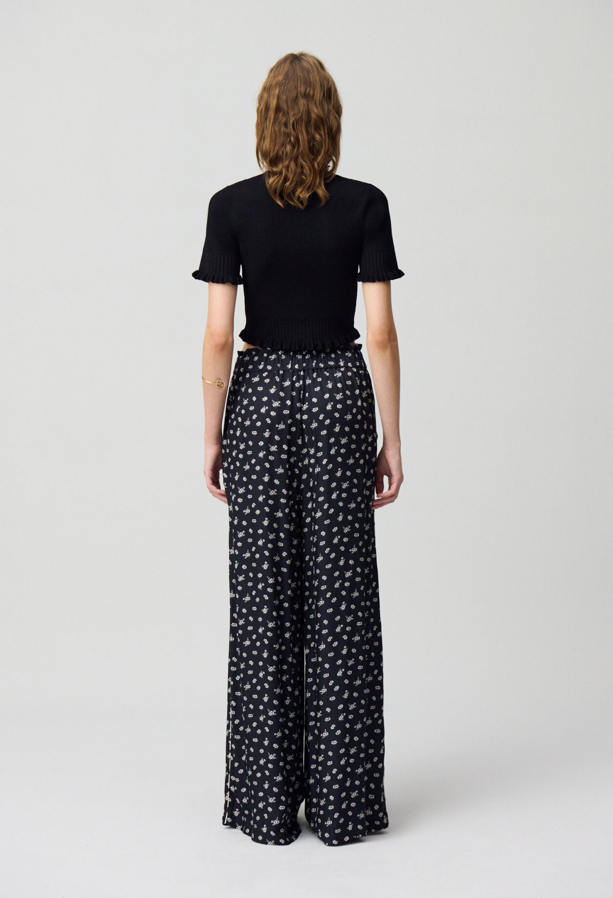 Pantalon large fluide imprimé