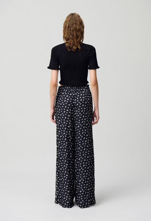 Pantalon large fluide imprimé