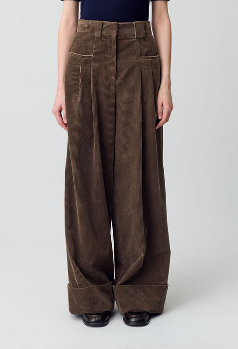 Wide-Leg Velvet Trousers