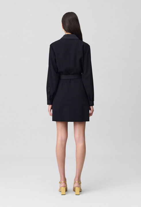 Robe cache-cœur col tailleur