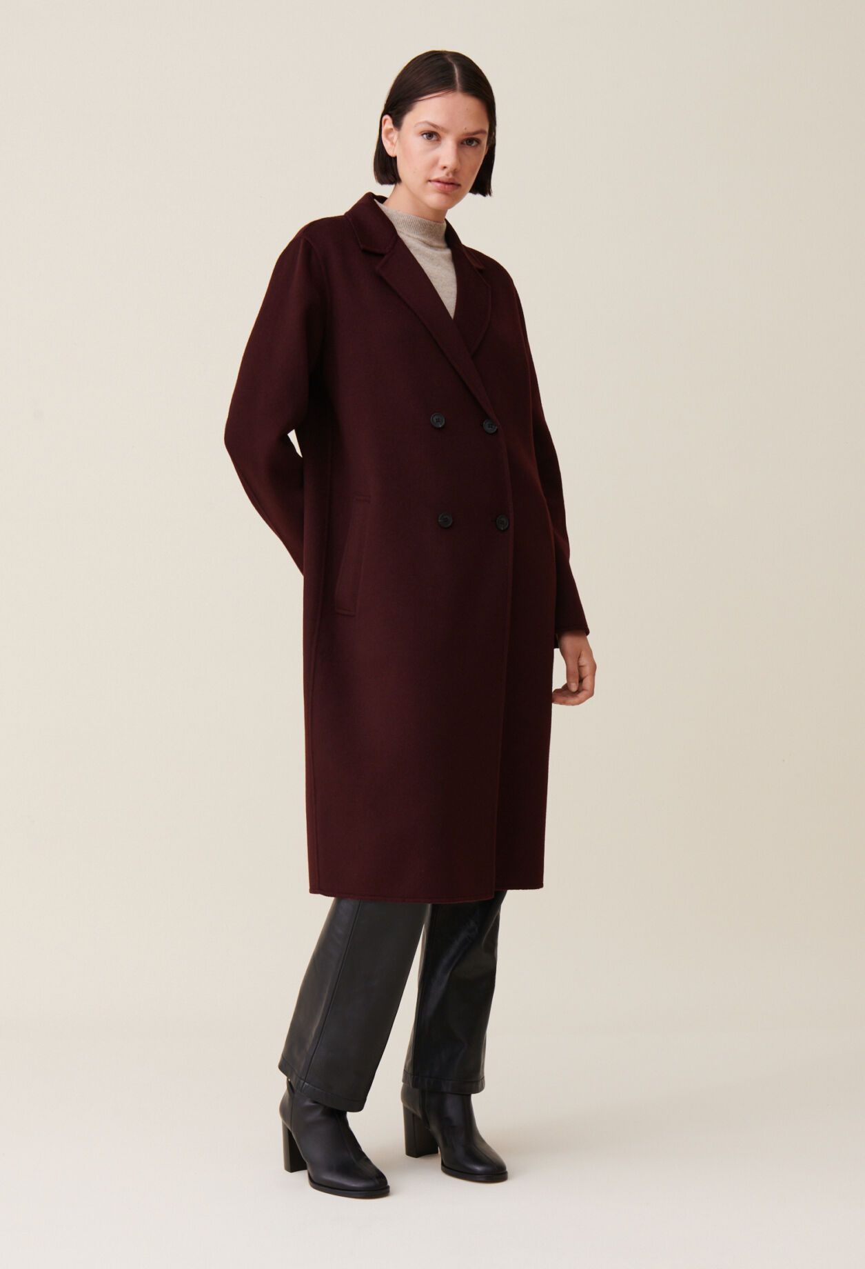 Manteau droit long femme cheap