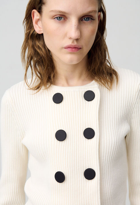 Buttoned wool-blend cardigan