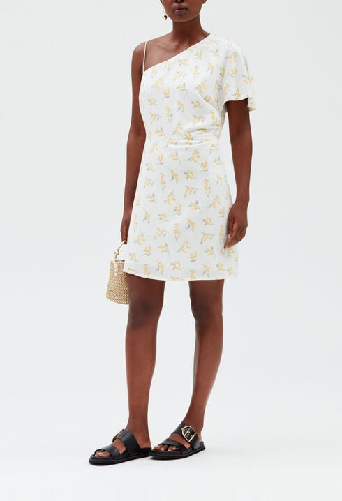 Robe midi asymétrique mimosa
