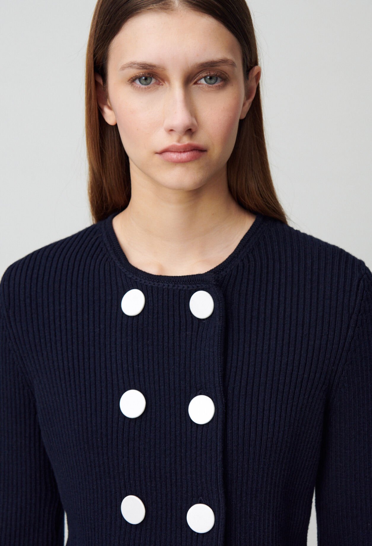 Cardigan laine mélangée boutonné