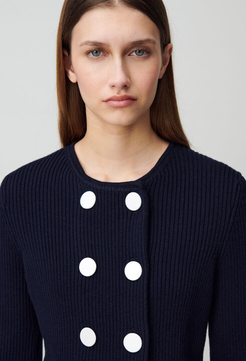 Buttoned wool-blend cardigan