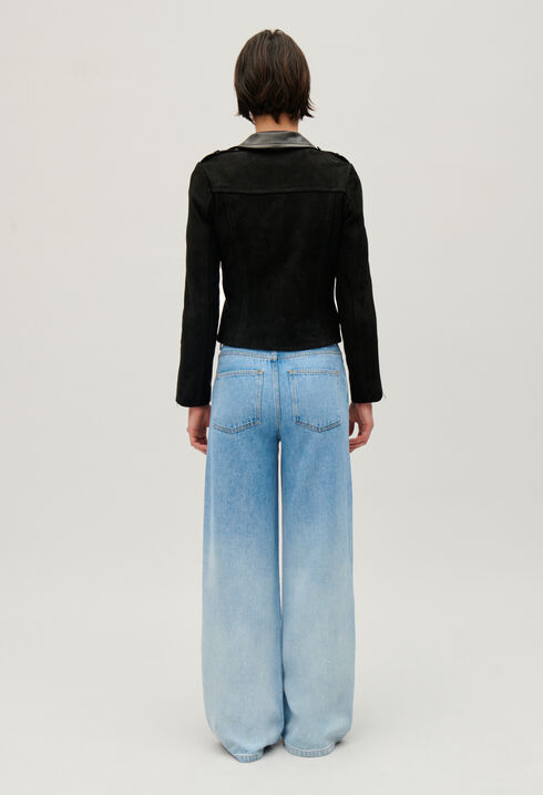 Veste en cuir noir