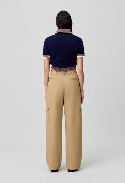 Wide-Leg Straight Cargo Trousers