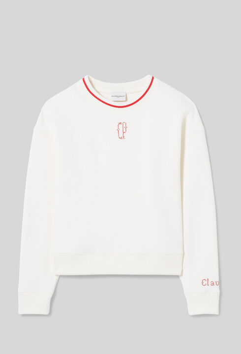 CP embroidered crewneck sweatshirt