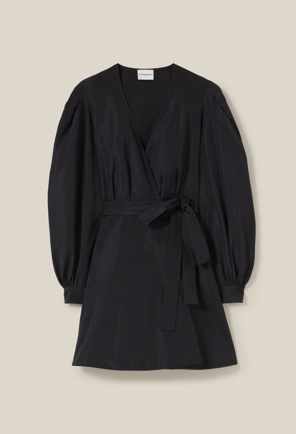 Robe courte manches ballons noire