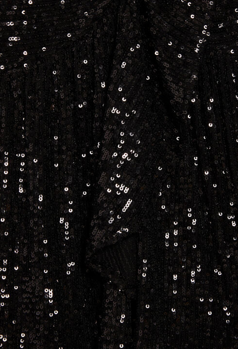 Robe courte sequins noire
