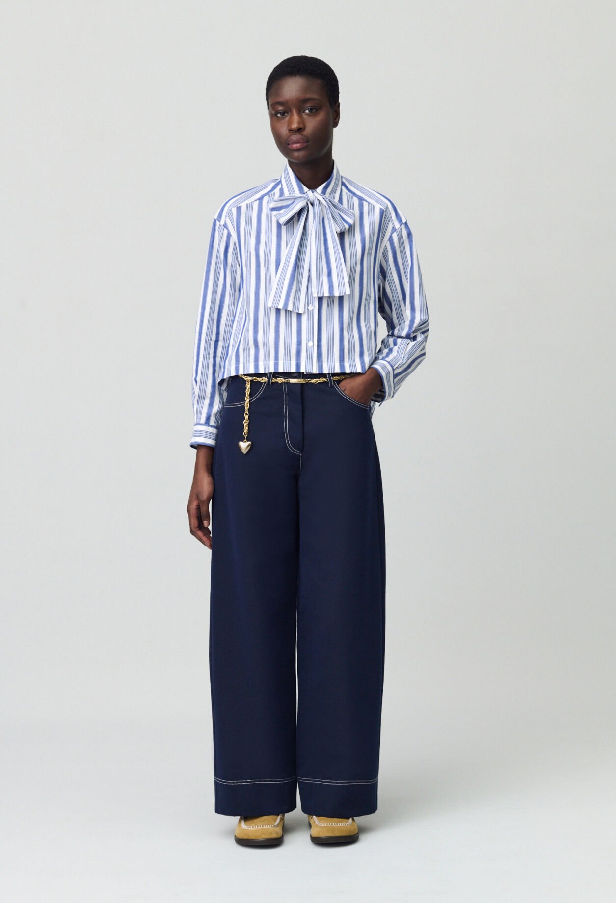 Chemise rayures col noeud