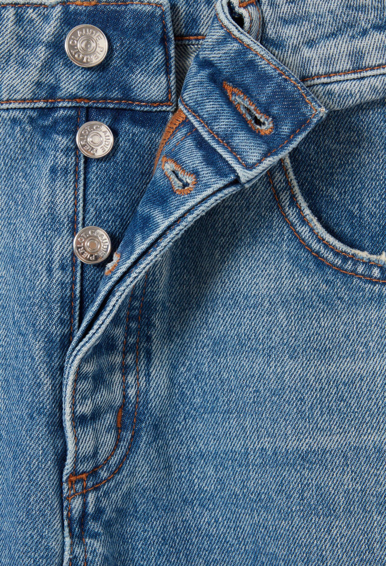 Jean denim droit large délavé