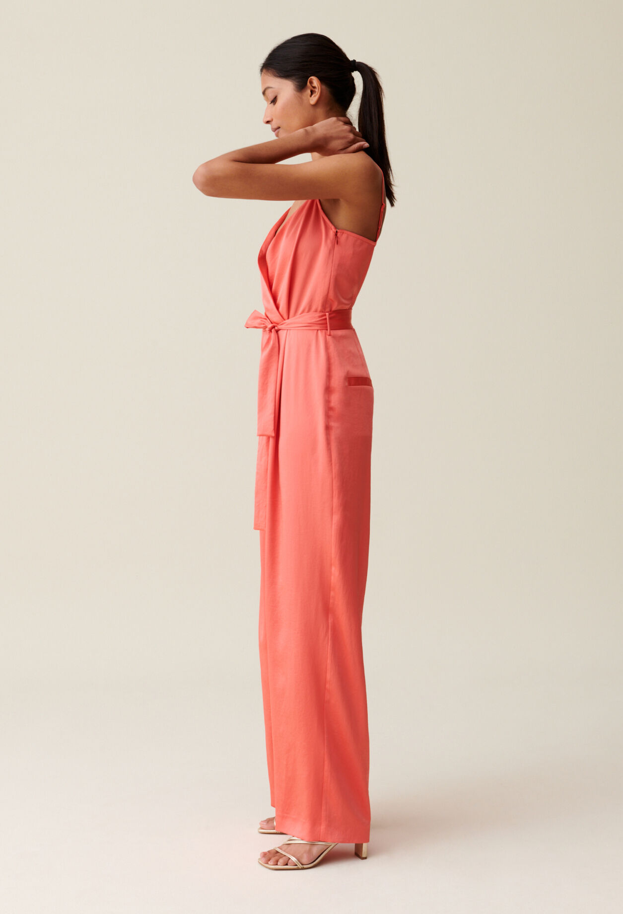 Belted Mandarin Jumpsuit