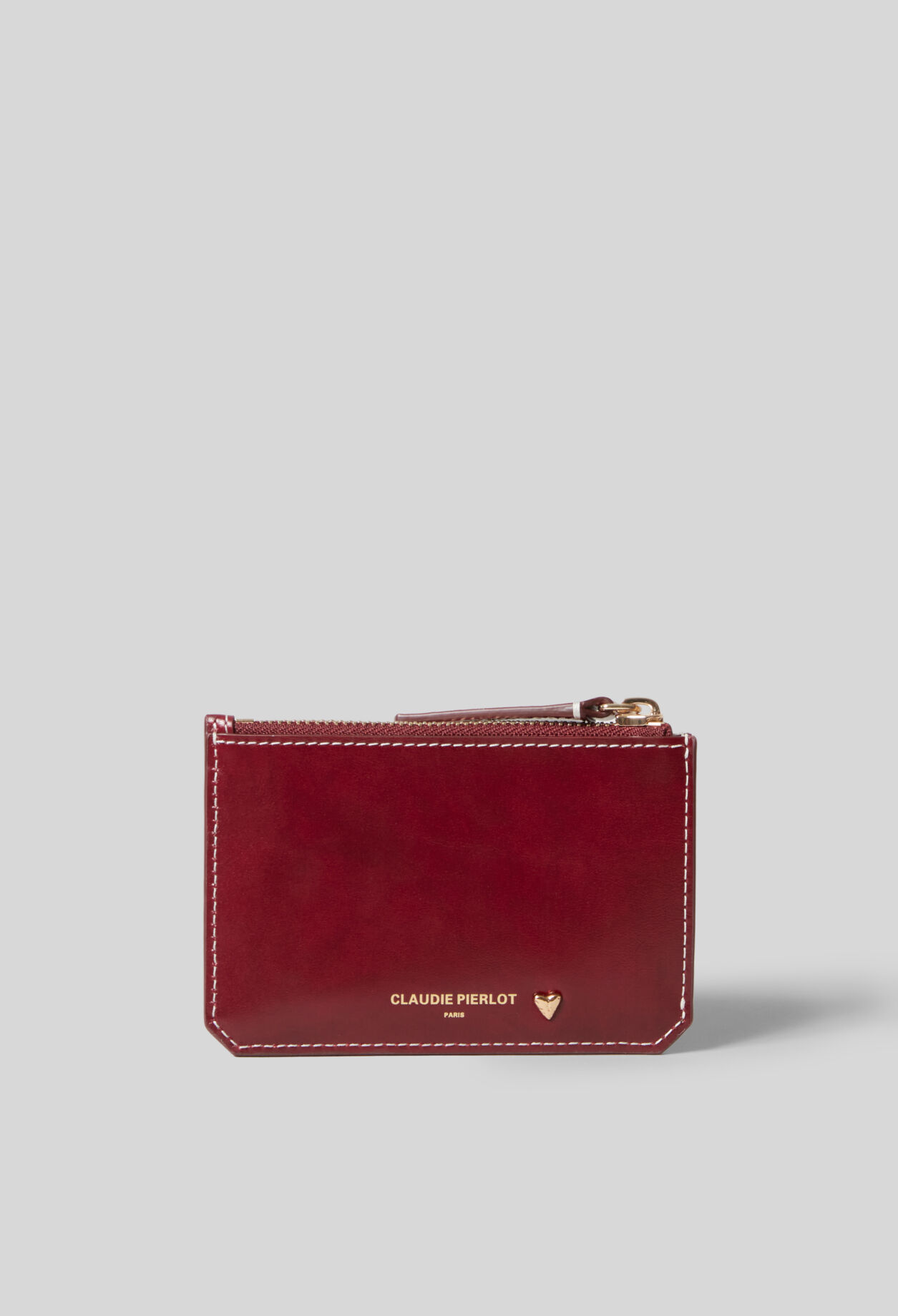 Gold Heart Leather Card Holder