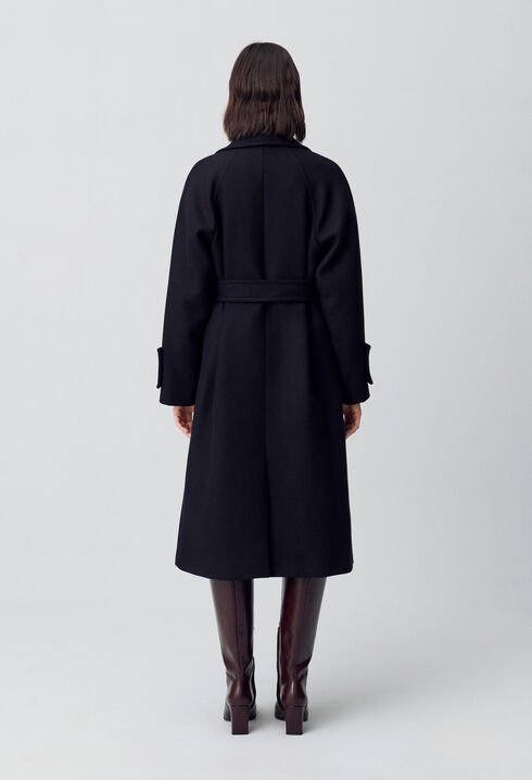 Manteau mi-long laine mélangée