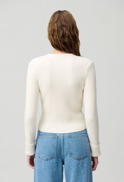 Buttoned wool-blend cardigan