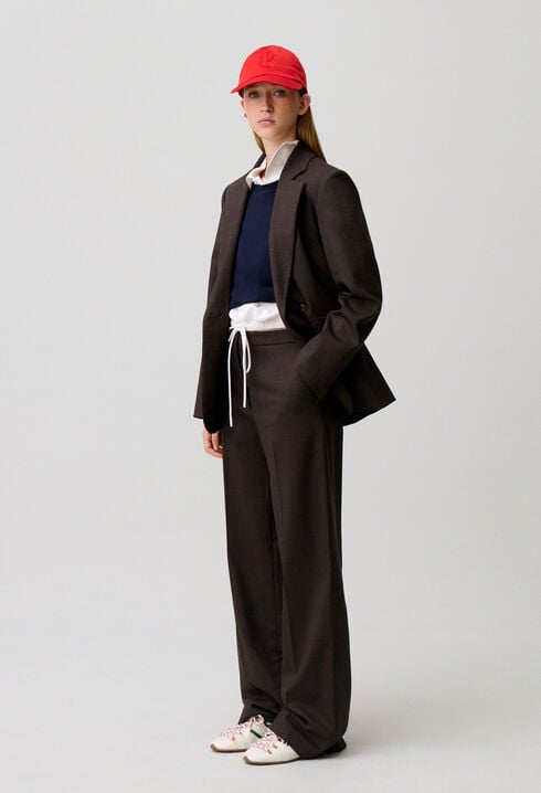 Straight Wool Trousers