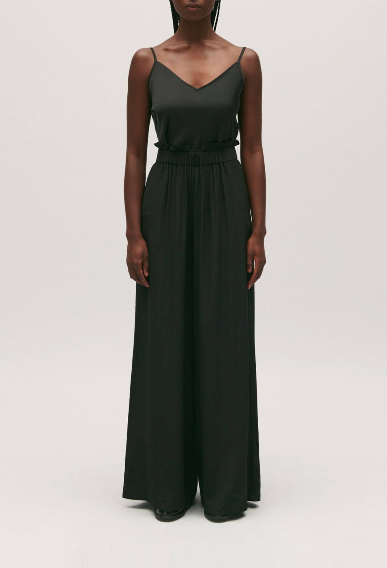 Pantalon fluide strassé noir