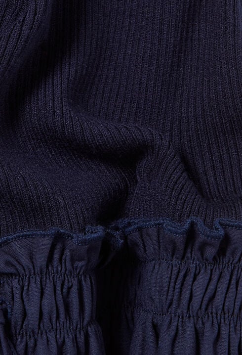 Robe bi-mati&egrave;re maille