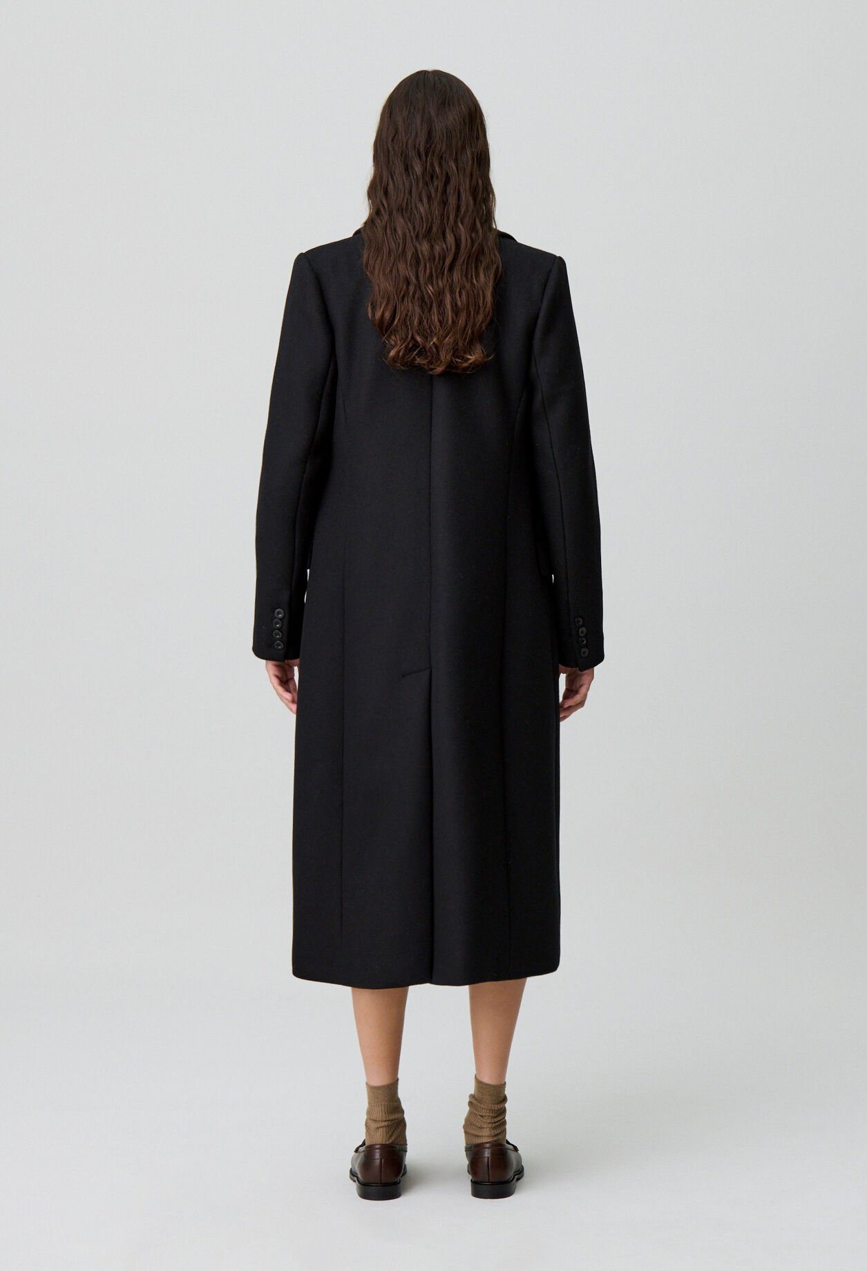 Long straight wool coat